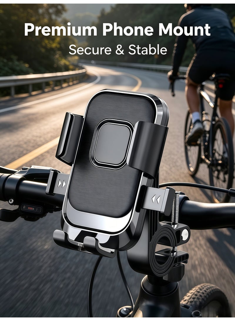 BlueHole Shock-Absorbing Motorcycle Phone Holder, Adjustable Mount Bracket for Motorbike and Bicycle, Universal Fit for iPhone, Samsung, Huawei, Xiaomi, Redmi, Honor, and More - Image 1