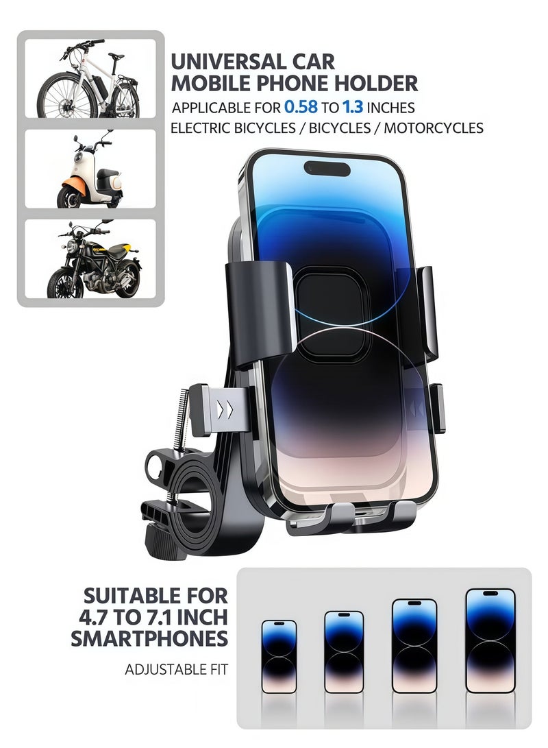 BlueHole Shock-Absorbing Motorcycle Phone Holder, Adjustable Mount Bracket for Motorbike and Bicycle, Universal Fit for iPhone, Samsung, Huawei, Xiaomi, Redmi, Honor, and More - Image 3