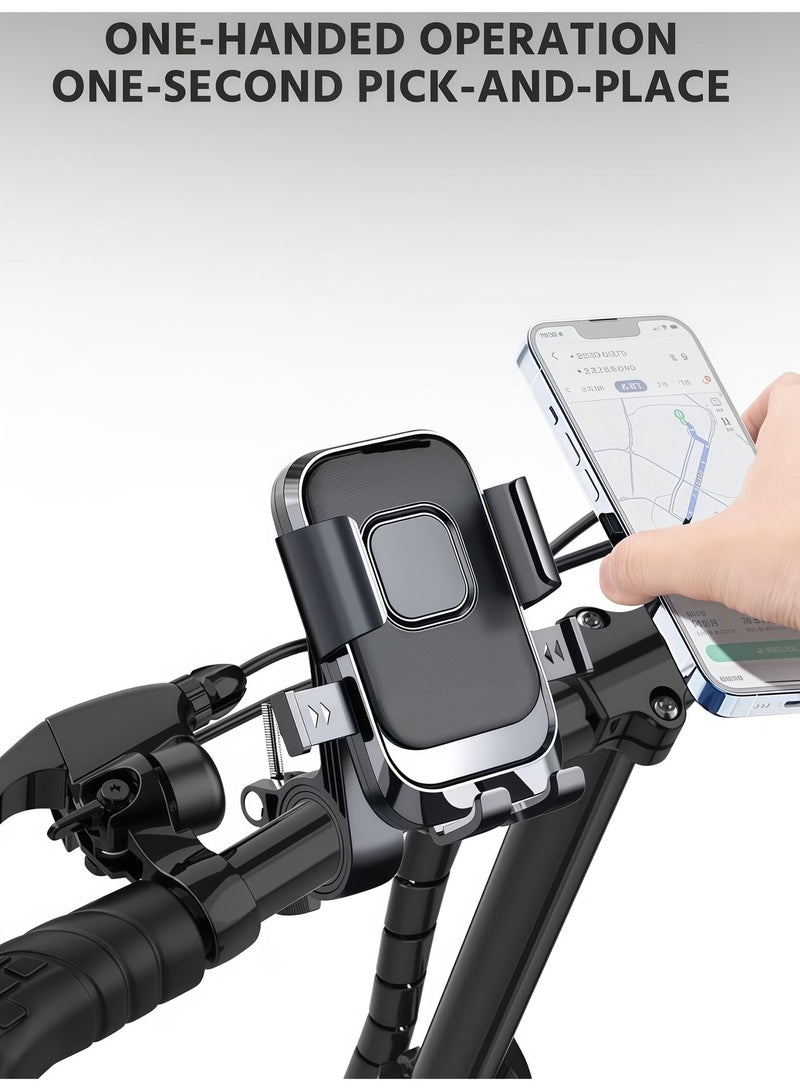 BlueHole Shock-Absorbing Motorcycle Phone Holder, Adjustable Mount Bracket for Motorbike and Bicycle, Universal Fit for iPhone, Samsung, Huawei, Xiaomi, Redmi, Honor, and More - Image 4