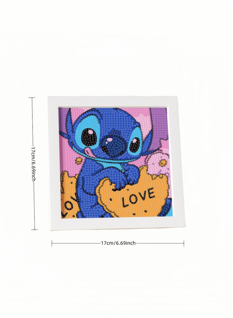 Kids DIY Diamond Art Set with Wooden Frame, Easy 5D Diamond Art Painting Set, Mini Diamond Art Painting for Home Wall Desktop Decoration (6.69x6.69 Inch) - Image 2