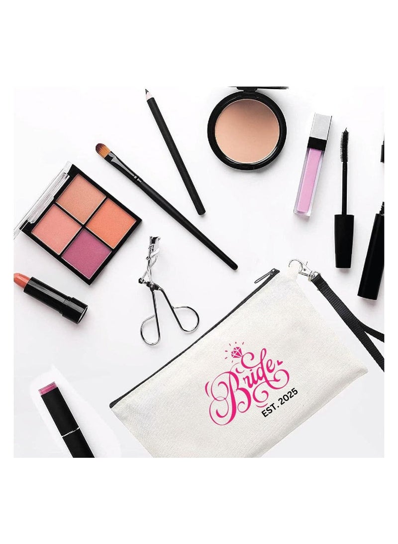 PRINTSHOP4ME Bride Est Cosmetic Bags For Your Wedding-Perfect Bridal Shower Gift-Bridal Makeup Bags-Wedding Travel Essentials - Image 2
