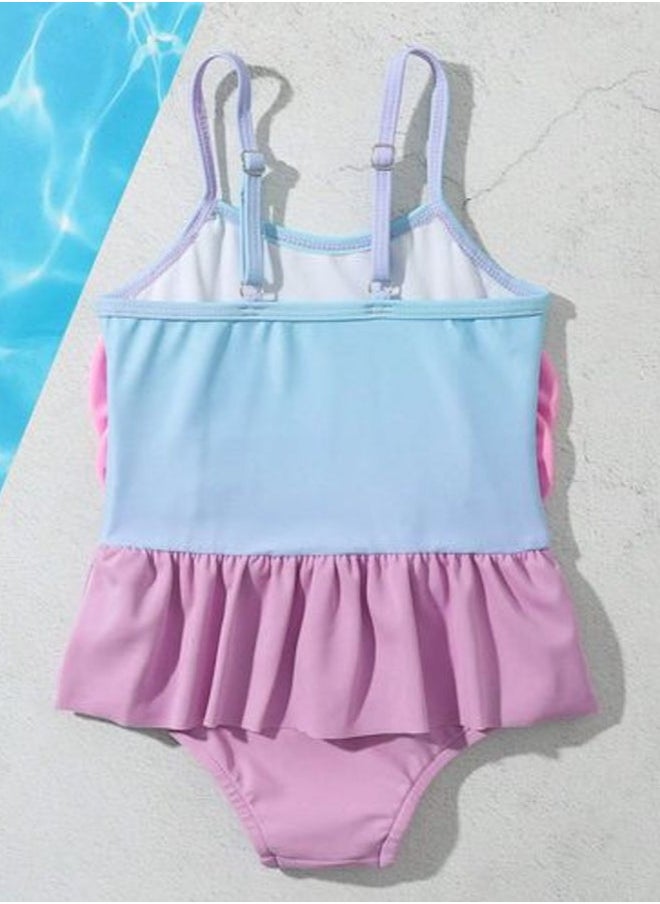 Shein Baby Cartoon Patched Ruffle Trim One Piece Swimsuit size 12-18 M  - Image 2