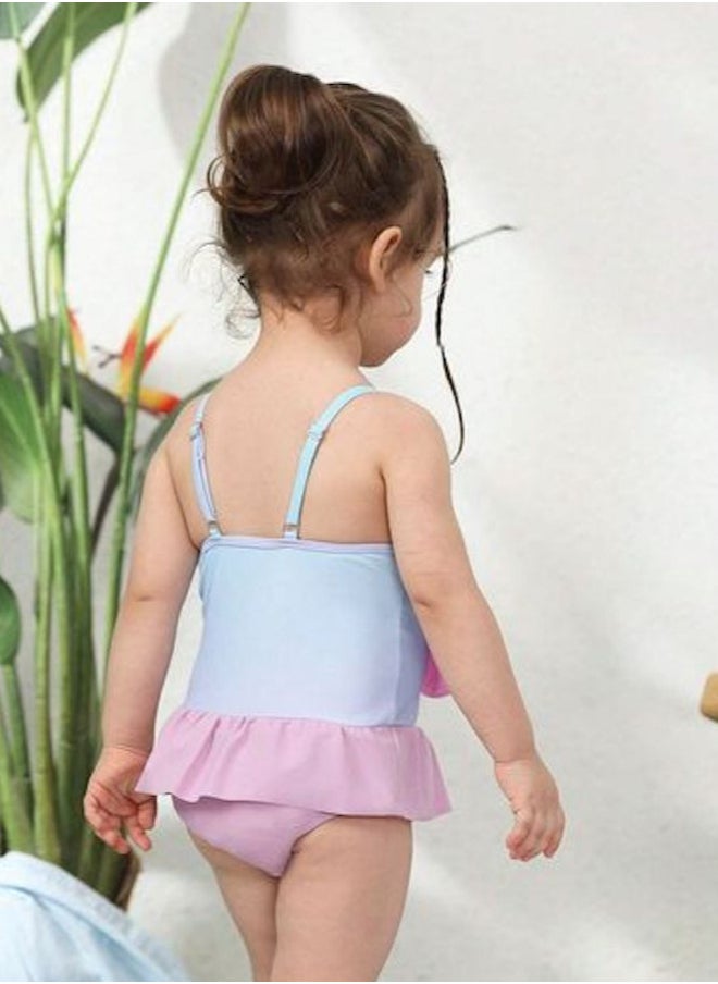 Shein Baby Cartoon Patched Ruffle Trim One Piece Swimsuit size 12-18 M  - Image 3
