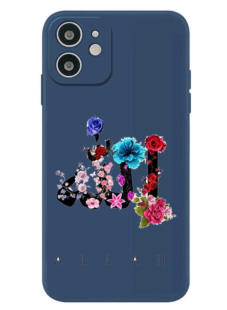 Theodor Protective Slim Fit Case Liquid Silicone Cover with Full Body Protection Anti-Scratch Shockproof Case For iPhone 12 Blue  - Allah copy - Image 1