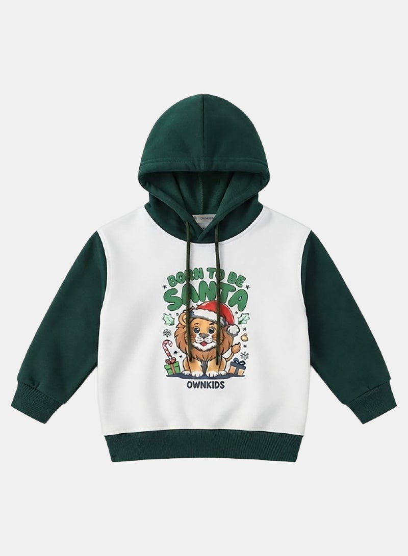 OWNKIDS Winter Melton Hoodie Printed - Image 1