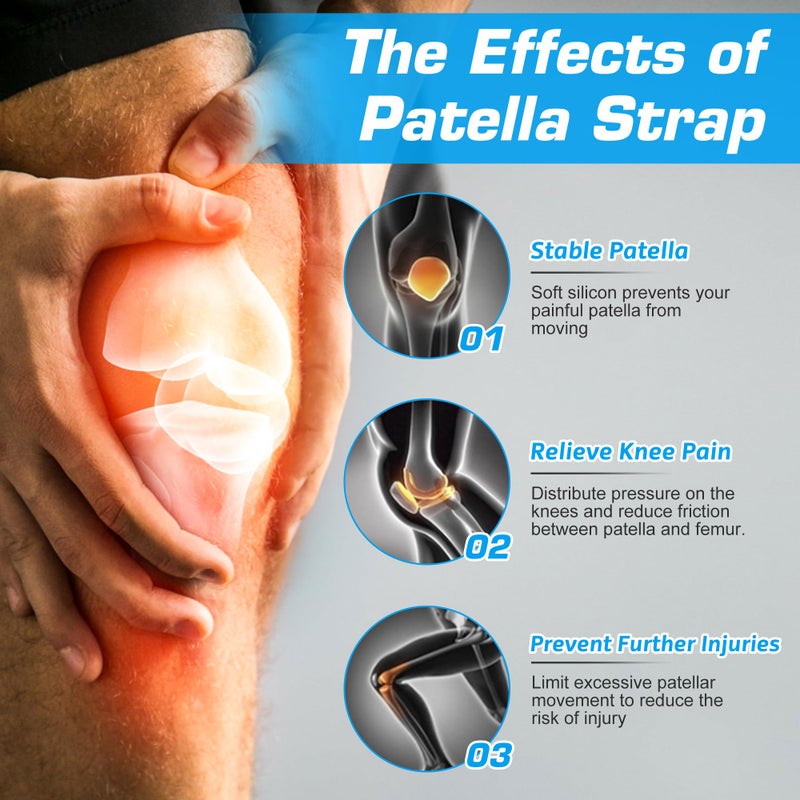 IPOW Patella Tendon Knee Strap 2 Pack Knee Pain Relief & Patella Stabilizer Knee Strap, Patellar Tendon Support Strap, Knee Brace for Running, Hiking, Soccer, Basketball, Jumpers Knee, Tennis, Volleyball & Squats - Image 4