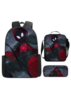 Naruto Spiderman Hero Cartoon Backpack Three-Piece Set 29*42*16cm 