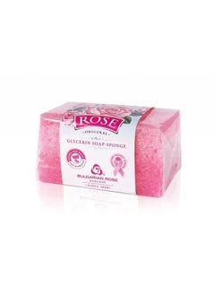 Rose Bulgarian Rose Glycerin Soap Sponge with Natural Rose Oil  - Image 1