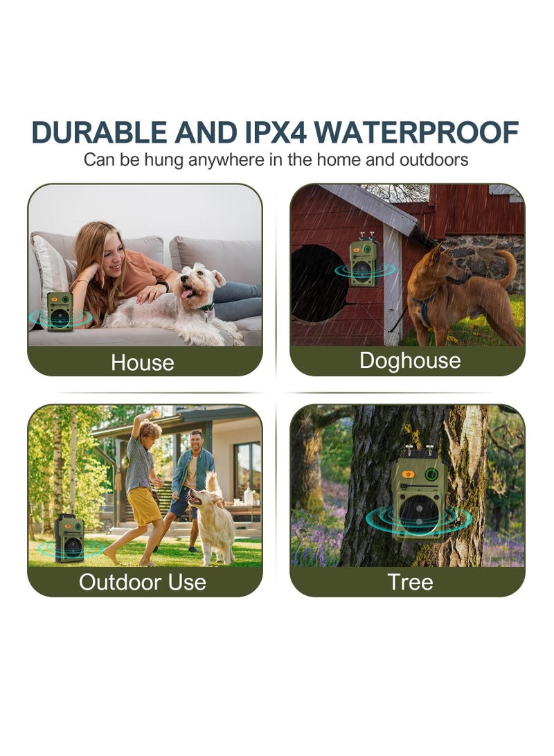 إكسفور جهاز مضاد للنباح، جهاز تحكم في نباح الكلاب بالموجات فوق الصوتية بطول 50 قدمًا، رادع النباح قابل لإعادة الشحن مع 3 أوضاع، صندوق مقاوم للماء للاستخدام الداخلي والخارجي، آمن للكلاب والأشخاص - Image 2