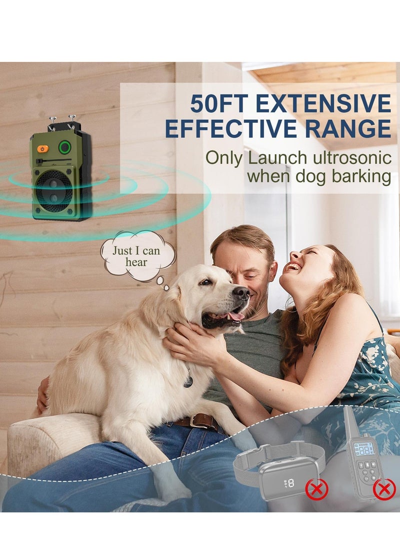 إكسفور جهاز مضاد للنباح، جهاز تحكم في نباح الكلاب بالموجات فوق الصوتية بطول 50 قدمًا، رادع النباح قابل لإعادة الشحن مع 3 أوضاع، صندوق مقاوم للماء للاستخدام الداخلي والخارجي، آمن للكلاب والأشخاص - Image 4