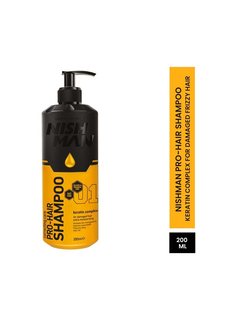 Nishman Pro Hair Sulphate Paraben Free Shampoo For Normal to Damaged Chemical Treated Professional Hair Repairing Shampoo 200ML