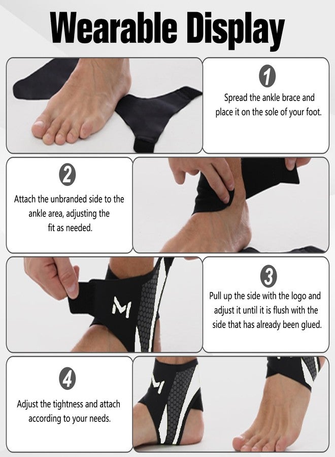 Ankle Brace for Men & Women, Adjustable Figure-8 Stabilizer with Straps for Basketball, Volleyball & Running, Compression Sleeve for Sprained Ankle, Plantar Fasciitis & Tendonitis Relief (2 Pack,Gray) - Image 5