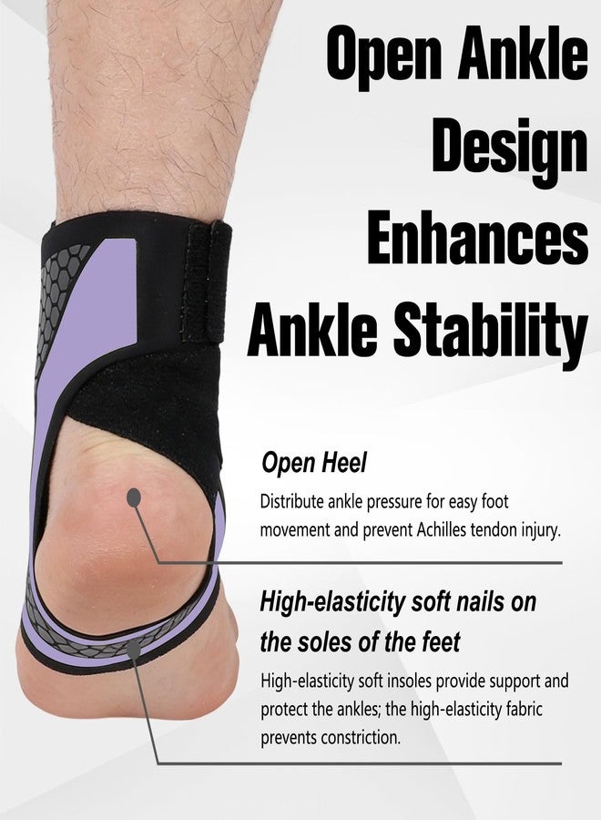 Ankle Brace for Men & Women, Adjustable Figure-8 Stabilizer with Straps for Basketball, Volleyball & Running, Compression Sleeve for Sprained Ankle, Plantar Fasciitis & Tendonitis Relief (2 Pack,Gray) - Image 3