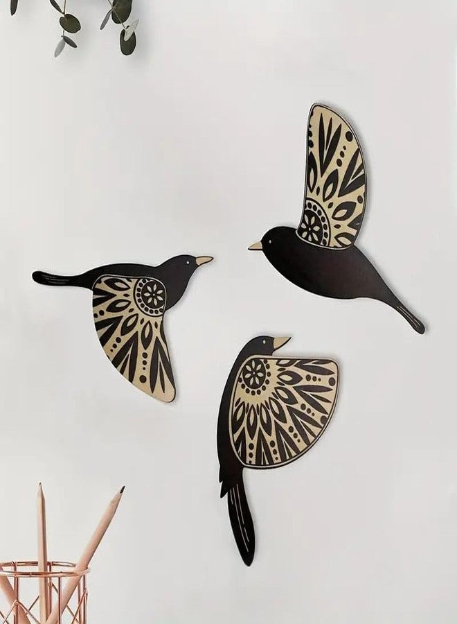 NOIAFZY 3Pcs Vintage-Style Wooden Flying Birds Wall Art Set for Home Decor Bedroom Holiday Decorations - Image 4