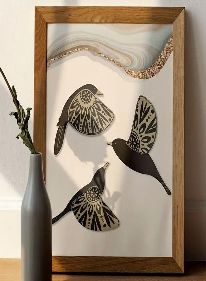 NOIAFZY 3Pcs Vintage-Style Wooden Flying Birds Wall Art Set for Home Decor Bedroom Holiday Decorations - Image 3