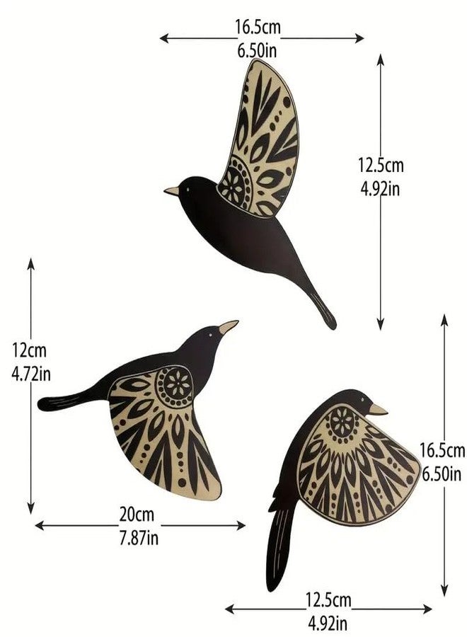 NOIAFZY 3Pcs Vintage-Style Wooden Flying Birds Wall Art Set for Home Decor Bedroom Holiday Decorations - Image 2