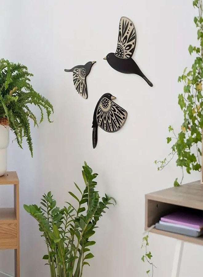 NOIAFZY 3Pcs Vintage-Style Wooden Flying Birds Wall Art Set for Home Decor Bedroom Holiday Decorations - Image 5