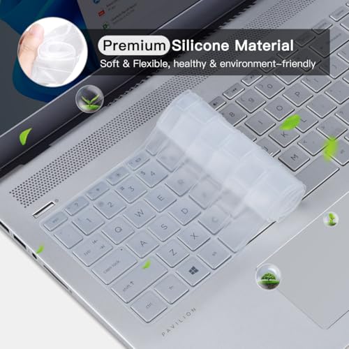 imComor Keyboard Cover for HP Laptop 15.6 15-dw 15-dy 15-da/db 15-ef 15-bs/bw 15t 15z 15t-dy200 15t-dw300 15-db0011dx/HP Pavilion x360 15.6"/HP Envy 17 17.3 17t 17M 17-by 17-bs 17-bw/ca Keyboard Skin, Clear - Image 5