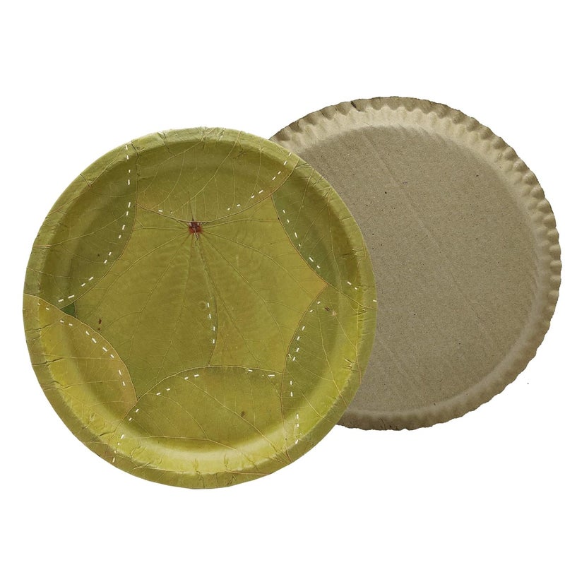 SAI PRASEEDA 100 Biodegradable_Eco Friendly_12 Inch Leaf Dinner Plates_Paper Glasses_ Tiffin Plates_Wooden Spoons_Paper Tea Cups_Tissues_Tooth Picks_All Items Pack of 50 Combo_ SPN18 - Image 4