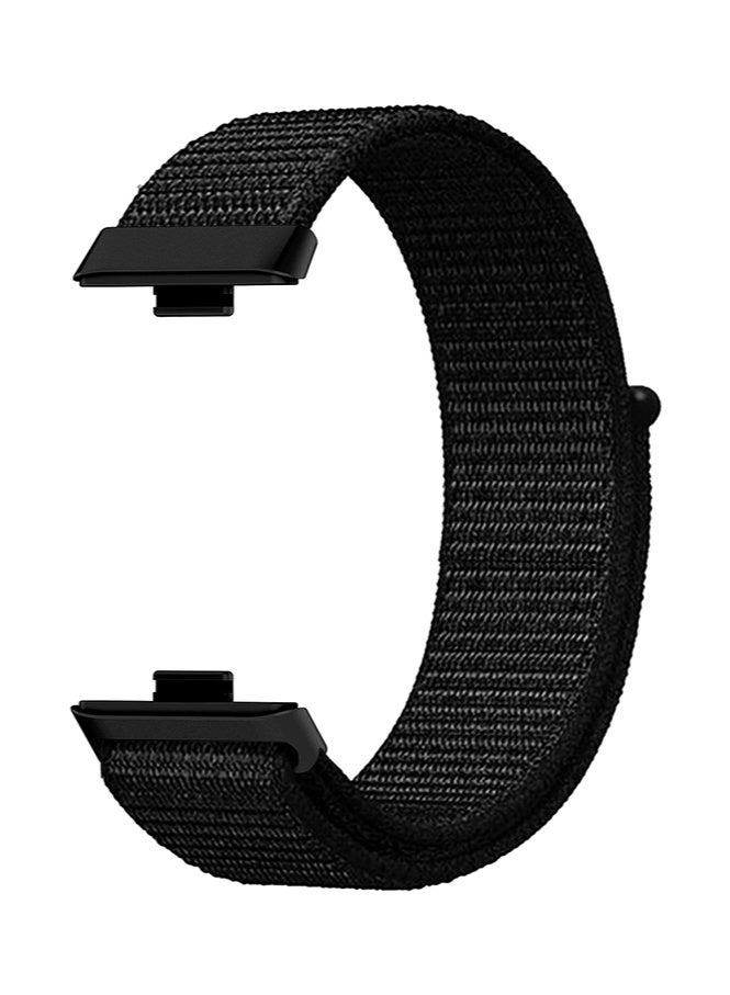 HL-Tech Nylon Band Suitable for Huawei Watch Fit 3/Fit 4/Fit 4 Pro Velcro Nylon Loop Strap Black - Image 2