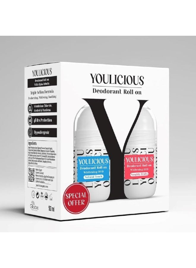 يوليشيوس مزيل عرق رول أون (طبيعي + فاكهي) قطعتين 50 مل - Image 1