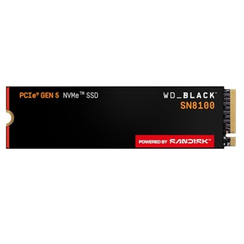 WD_BLACK 2TB SN8100 NVMe SSD Internal Solid State Drive - Gen 5 PCIe 5.0x4 M.2 2280 Seq. Read Speeds Up to 14 900 MB s Best for AI Applications Gaming and Video Editing - WDS200T1X0M - Image 1