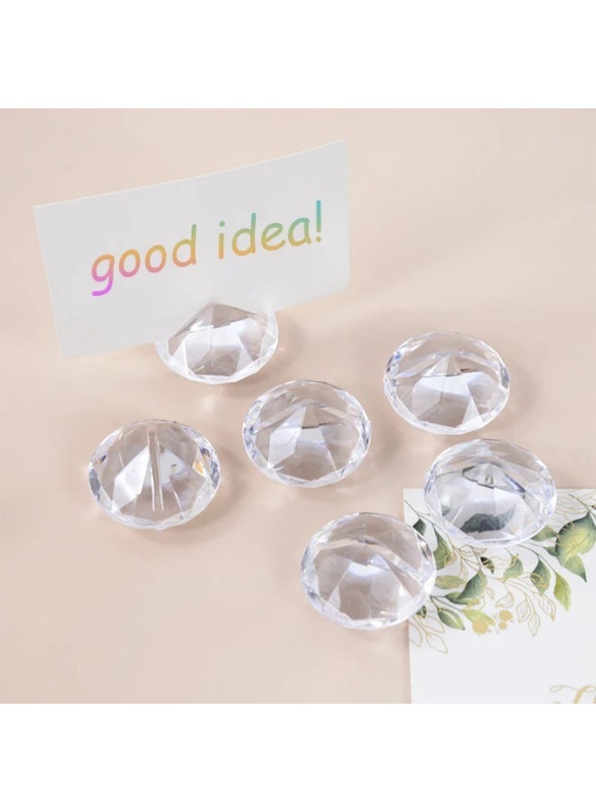 12 قطعة حامل بطاقات المكان الماسي حاملات أرقام الطاولات الأكريليكية حاملات البطاقات الكريستالية لتزيين بطاقات طاولات حفلات الزفاف وحفلات استقبال المولود الجديد - Image 2