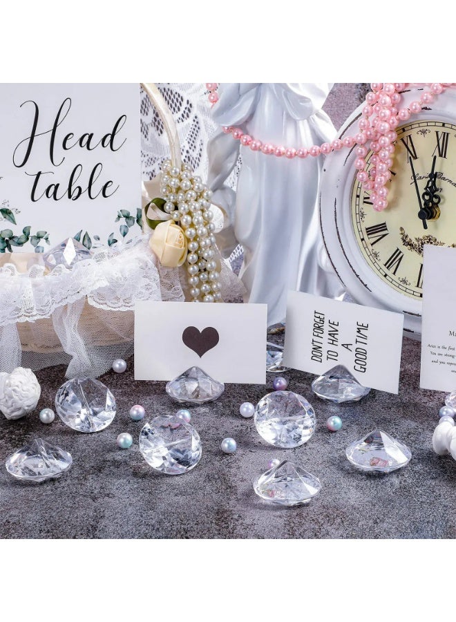 12 قطعة حامل بطاقات المكان الماسي حاملات أرقام الطاولات الأكريليكية حاملات البطاقات الكريستالية لتزيين بطاقات طاولات حفلات الزفاف وحفلات استقبال المولود الجديد - Image 3