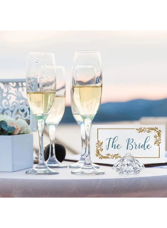 12 قطعة حامل بطاقات المكان الماسي حاملات أرقام الطاولات الأكريليكية حاملات البطاقات الكريستالية لتزيين بطاقات طاولات حفلات الزفاف وحفلات استقبال المولود الجديد - Image 4