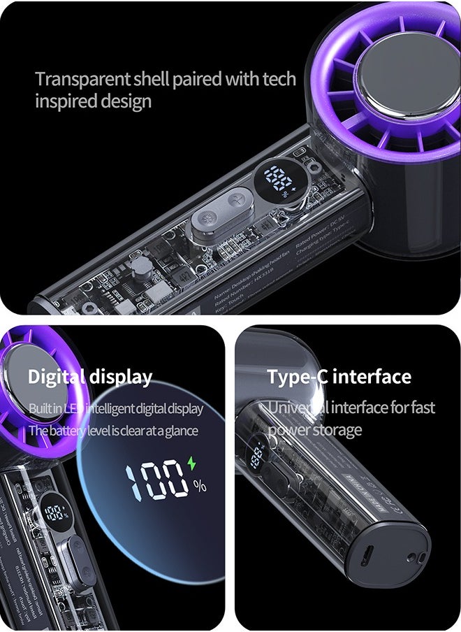 Luttec - Ice Sense Semicductor Handheld Fan, Long Life 4000mAh Portable Mini Fan 100-speed Infinitely Variable Strong Wind Efficient and Fast Cooling, Refrigeration Compressor Mini Fan Type-C Fast Charging Home Office Outdoor Cooling Magic Tool - Image 1