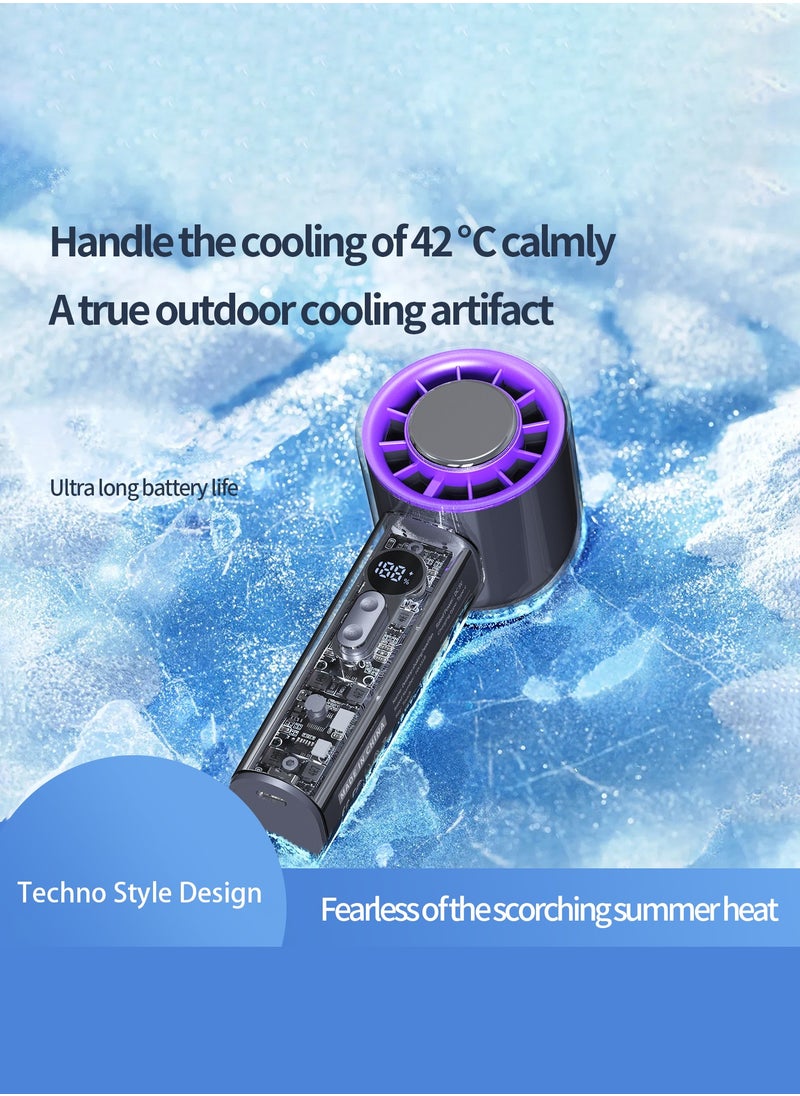 Luttec - Ice Sense Semicductor Handheld Fan, Long Life 4000mAh Portable Mini Fan 100-speed Infinitely Variable Strong Wind Efficient and Fast Cooling, Refrigeration Compressor Mini Fan Type-C Fast Charging Home Office Outdoor Cooling Magic Tool - Image 1