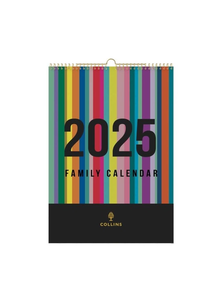Collins Collins Edge Rainbow 2025 Family Wall Calendar - Lifestyle Planner and Organiser for Office, Work, Personal and Home - January to December 2025 Diary - Weekly - - EDFC135-25  - Image 1