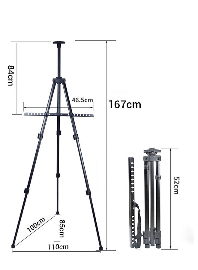 حامل حامل حامل حامل الحامل لعرض اللوحات مع حقيبة حمل، حامل حامل حامل معدني قابل للطي وقابل للتعديل للرسم والعرض ومنضدية الطاولة - Image 2