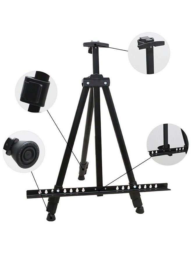 حامل حامل حامل حامل الحامل لعرض اللوحات مع حقيبة حمل، حامل حامل حامل معدني قابل للطي وقابل للتعديل للرسم والعرض ومنضدية الطاولة - Image 4