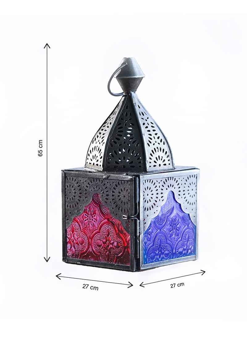 HilalFul Classic Mini Zinc Antique Cherry Decorative Candle Holder Lantern | For Home Decor in Eid, Ramadan, Wedding | Living Room, Bedroom, Indoor, Outdoor Decoration | Islamic Themed | Moroccan - Image 4