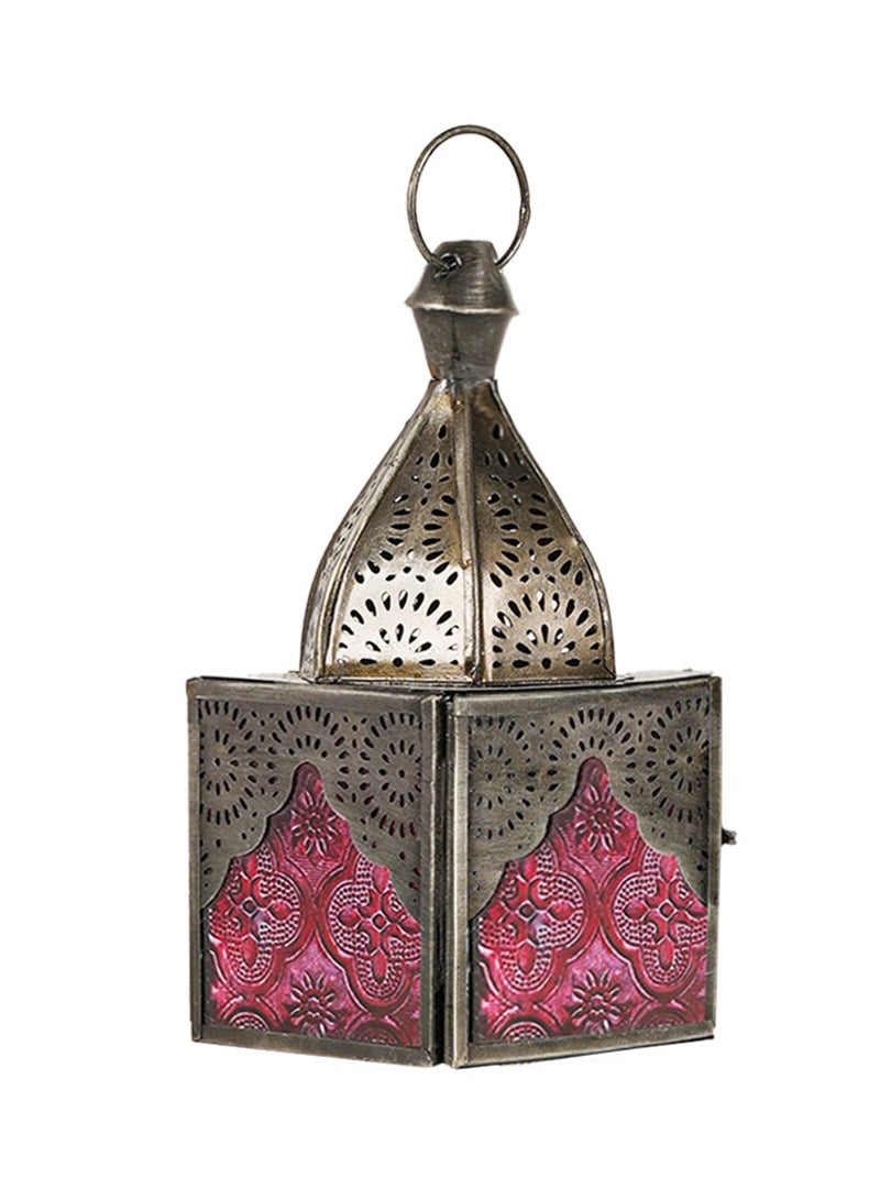 HilalFul Classic Mini Zinc Antique Cherry Decorative Candle Holder Lantern | For Home Decor in Eid, Ramadan, Wedding | Living Room, Bedroom, Indoor, Outdoor Decoration | Islamic Themed | Moroccan - Image 1