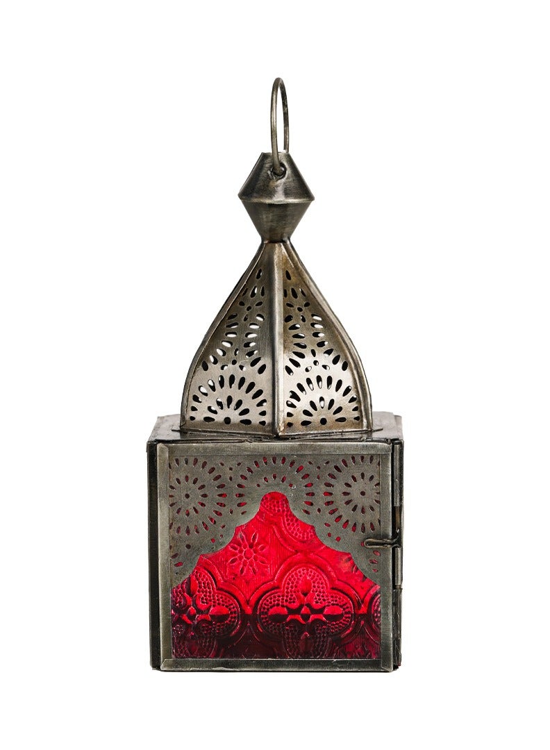 HilalFul Classic Mini Zinc Antique Cherry Decorative Candle Holder Lantern | For Home Decor in Eid, Ramadan, Wedding | Living Room, Bedroom, Indoor, Outdoor Decoration | Islamic Themed | Moroccan - Image 2