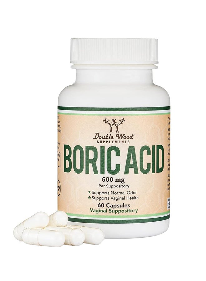 Double Wood Supplements Boric Acid 600Mg 60 Capsules 