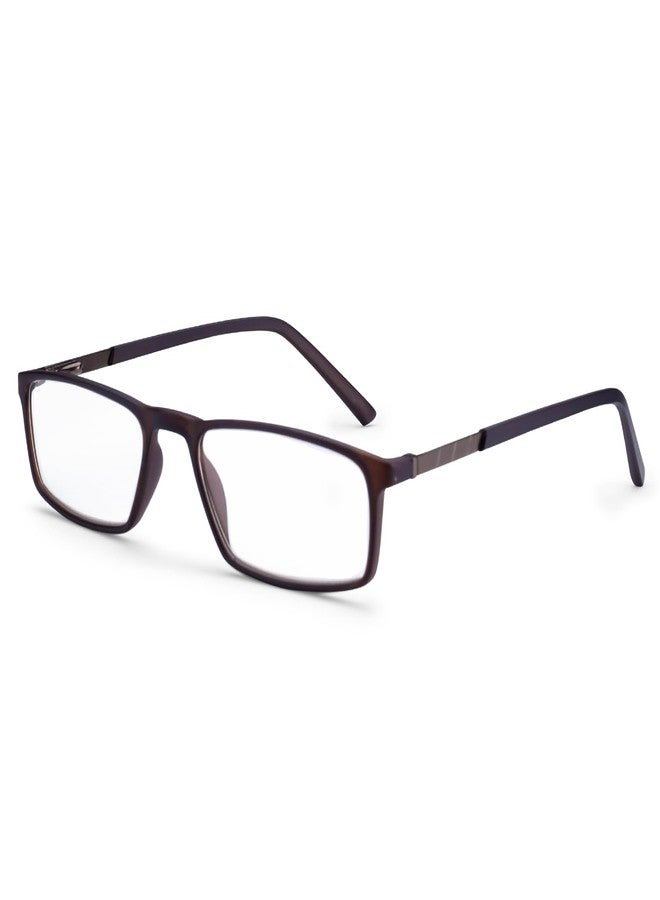 AEC Librarian7 Stylish and Comfortable Reading Glasses | Lightweight and Durable Plastic Frames (BROWN, +1.75) - Image 1