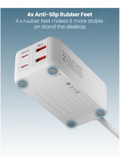 Moxedo Moxedo Smart-Plug 65W GaN III Tech Extension Cord 5 in 1 Power Delivery 3.0, 1 AC Outlet + 2 USB-A Ports + 2 USB-C Ports with 2 Meters Cable Length  - Image 4
