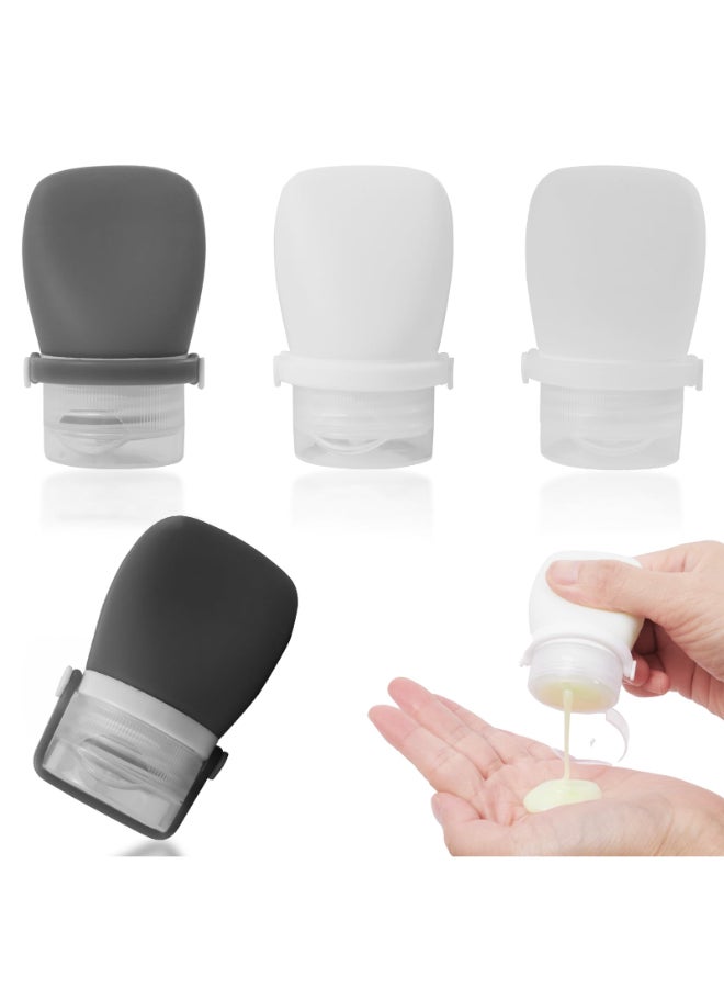 BienBion 1oz Silicone Travel Bottles for Toiletries 4Pack TSA Approved Leakproof Toiletry Bottles with Locking Lid Refillable Travel Size Containers for Shampoo Body Wash Camping Trips - Image 2