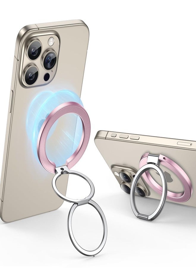 Miracase for MagSafe Ring Holder, MagSafe Phone Grip, Magnetic Phone Ring Holder, Magnetic Phone Grip with 2-Way Adjustable Stand for iPhone 16/15/14/13/12 Series, Pink - Image 1