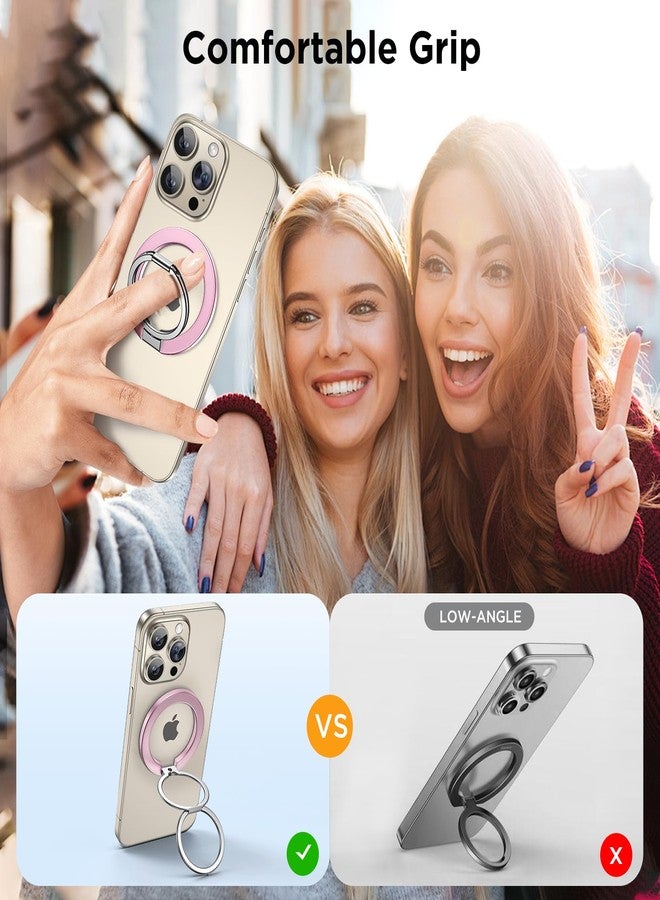 Miracase for MagSafe Ring Holder, MagSafe Phone Grip, Magnetic Phone Ring Holder, Magnetic Phone Grip with 2-Way Adjustable Stand for iPhone 16/15/14/13/12 Series, Pink - Image 4