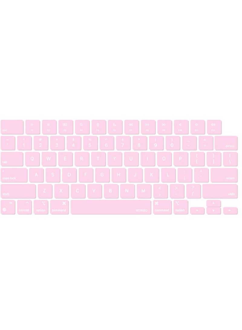 Keyboard Cover Skin Compatible with MacBook Air 15 M2 A2941 Air 13.6 M2 A2681 Compatible with MacBook Pro 14 /16 2023 /2021 M3 M2 M1 A2918 A2992 A2779 A2442 A2991 A2780 A2485 Pink - Image 1