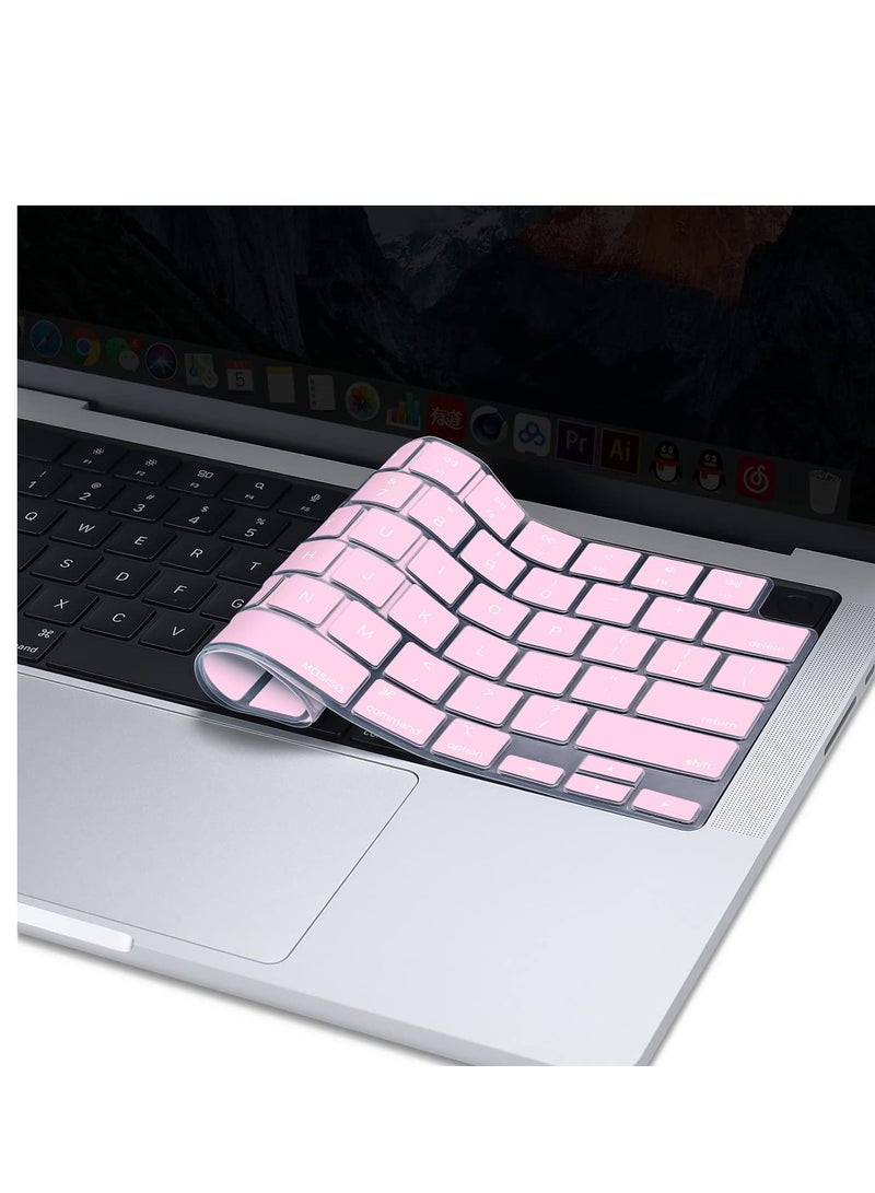 Keyboard Cover Skin Compatible with MacBook Air 15 M2 A2941 Air 13.6 M2 A2681 Compatible with MacBook Pro 14 /16 2023 /2021 M3 M2 M1 A2918 A2992 A2779 A2442 A2991 A2780 A2485 Pink - Image 4