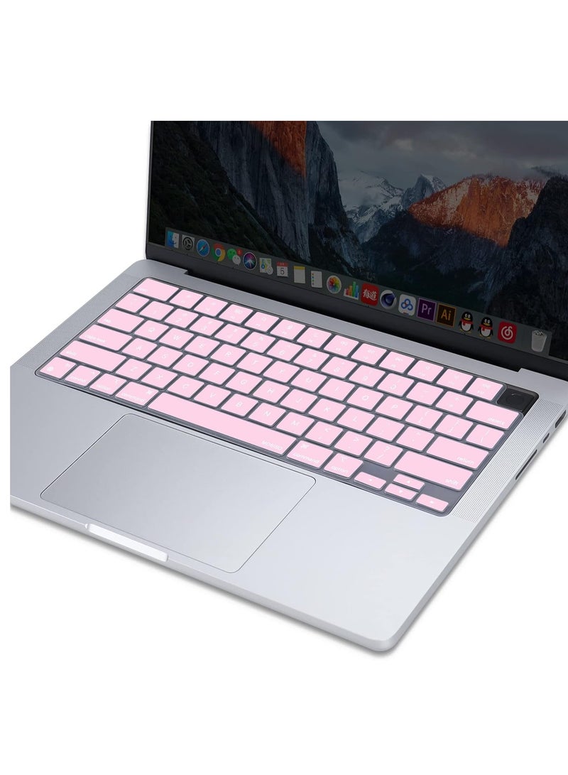 Keyboard Cover Skin Compatible with MacBook Air 15 M2 A2941 Air 13.6 M2 A2681 Compatible with MacBook Pro 14 /16 2023 /2021 M3 M2 M1 A2918 A2992 A2779 A2442 A2991 A2780 A2485 Pink - Image 3