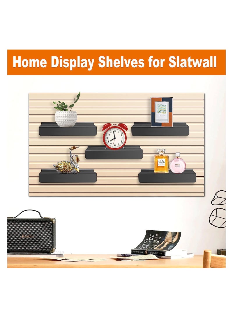 KASTWAVE Metal Slatwall Shelves, Slatwall Accessories and Fixtures, Floating Slat Wall Shelf Shelves for Shoes, Flat Display Shelves for Wall, Shoe Stores, Boutiques Supplies, 4Pcs (Black) - Image 2