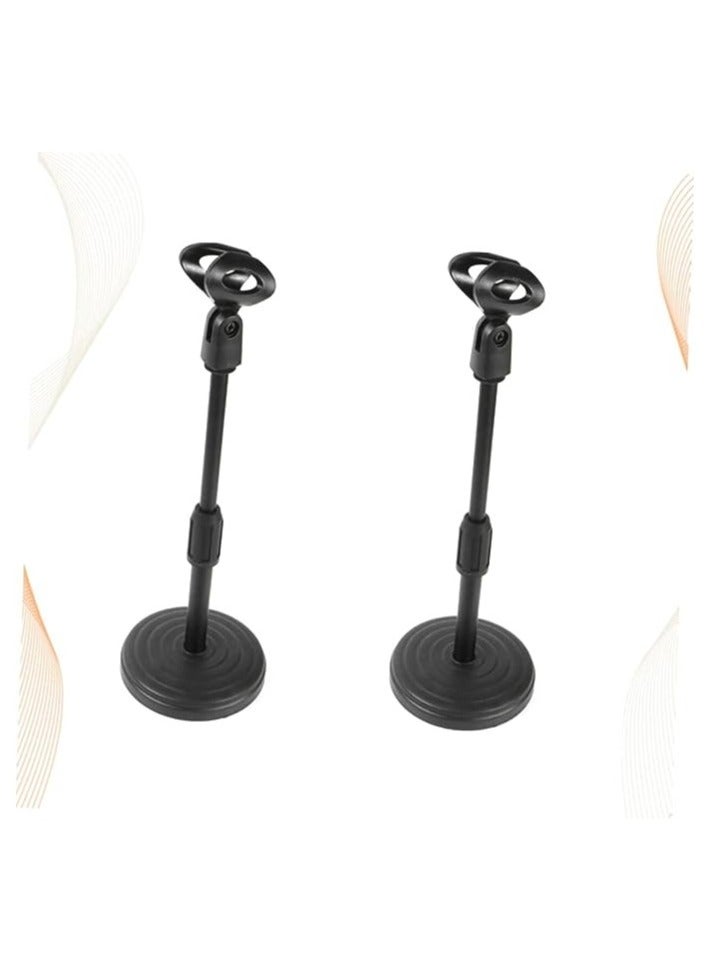 Desktop Microphone Stand Microphone Stand Adjustable Desk Microphone Stand Mic Holder with Clip Max Height 345mm for Meetings Lectures Podcasts Black - Image 3