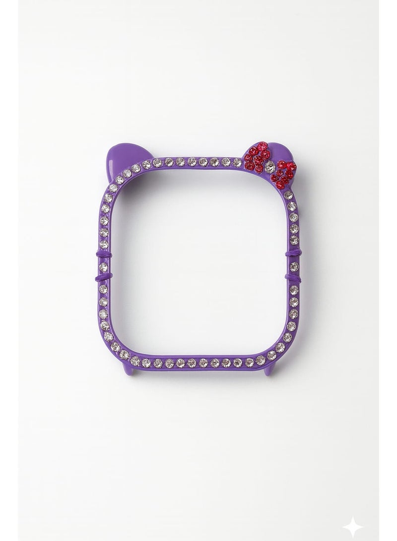 49mm Smartwatch Protective Case - Crystal Adorned Shiny Frame Without Glass - 360 Degree Protection. Shape may vary slightly (multi-color).