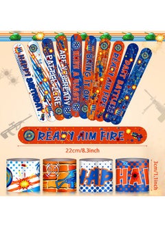 Civaner 40 Pieces Dart Battle Party Decorations Slap Bracelet For Kids Boys Girls Snap Bracelets Supplies Wristband Bracelets Target Dart Battle Decor For Gun Birthday Party Favor 10 Styles  - Image 5